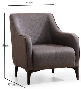 Cadeira Wing Belissimo – Cinzento Escuro – 94x87x77 cm