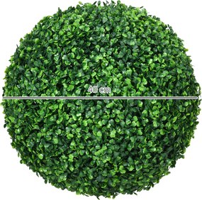 Conjunto de 2 bolas de buxo artificiais de 40 cm, para decoração de interiores ou exteriores, na cor verde