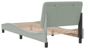 Estrutura de cama sem colchão 90x200 cm veludo cinzento-claro