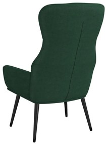 Cadeira de descanso com banco tecido verde-escuro