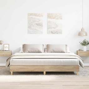 vidaXL Estrutura cama s/ colchão derivados de madeira carvalho sonoma