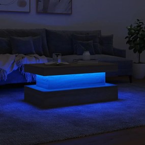 Mesa de centro com luzes LED 90x50x40 cm carvalho sonoma