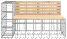 Banco de jardim c/ design gabião 244x71x65,5 cm pinho maciço