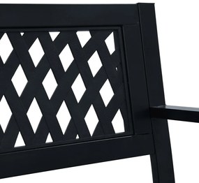 Banco jardim 125 cm aço preto