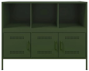 Aparador 100,5x39x79 cm aço verde-azeitona