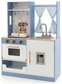 Casa de bonecas semi-aberta com cômodos simulados e conjunto de móveis - Branco