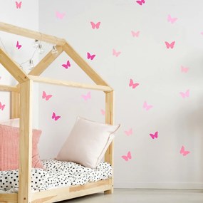 Borboletas em rosa - autocolantes de parede para menina