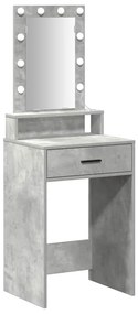 Mesa de Maquilhagem com Luzes LED Cinzento Betão 50x41x140 cm