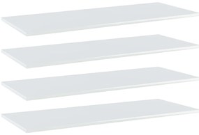 vidaXL Prateleiras estante 4pcs 100x40x1,5cm contrap. branco brilhante