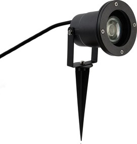 Espeto de Jardim Moderno Preto Incl. Cabo de 200cm e Ficha IP65 - Basic