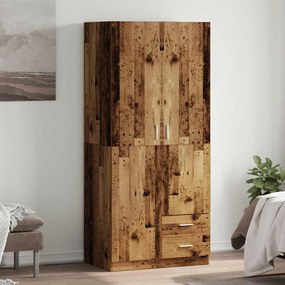vidaXL Roupeiro 80x52x180 cm derivados de madeira madeira velha