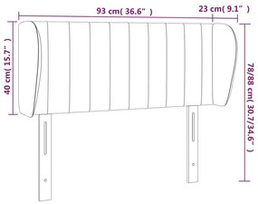 Cabeceira cama abas tecido 93x23x78/88 cm cinzento-acastanhado