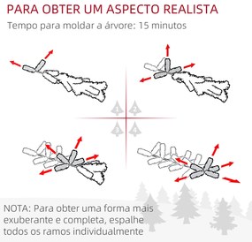 HOMCOM Árvore de Natal 180 cm Árvore de Natal Artificial Nevada com 15