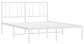 Estrutura de cama com cabeceira 140x190 cm metal branco