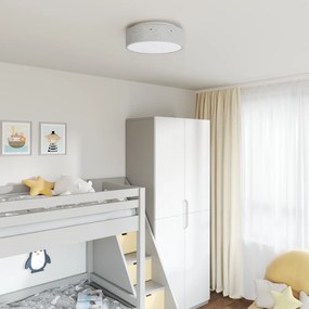vidaXL Luzes de Teto com Abajur Estelar Cinza Ø 38 cm Tecido E27