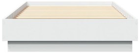 Estrutura de cama com luzes LED 75x190 cm branco
