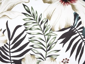 Almofada em veludo branco e verde com padrão de folha 45 x 45 cm OKRA Beliani
