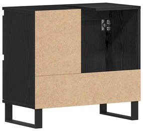 Armário de Pia de Banheiro vidaXL Carvalho Preto 65x33x60 cm Madeira d