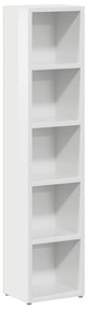 Armários CD 2 pcs 21x16x93,5cm contraplacado branco brilhante
