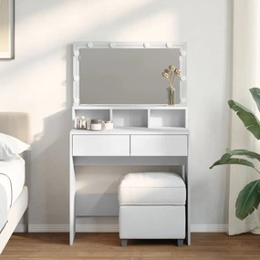 Toucador com LED 80x41x134,5 cm branco