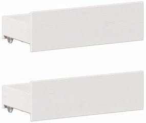 Cama com estante sem colchão 140x200 cm pinho maciço branco