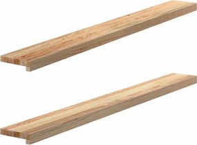 vidaXL Soleiras da janela 2 pcs 140x15x2cm carvalho maciço não tratado