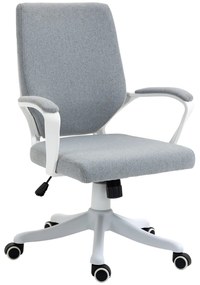 Vinsetto Cadeira de escritório giratória ergonômica com altura ajustável apoio de braço acolchoado e apoio lombar máx. 120 kg 62x69x92-102 cm Cinza
