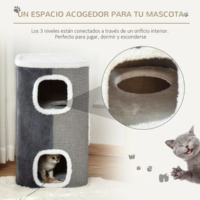 PawHut Arranhador em Forma de Cilindro para Gatos 74cm de Altura Torre