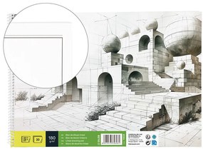 Bloco de Desenho Lineal Espiral 230x325mm 20 Folhas 180 gr com Esquadria