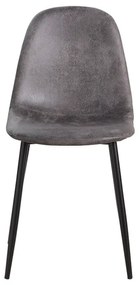 Cadeira Black Teok Couro Sintético Vintage - Cinza escuro