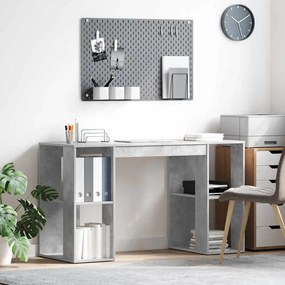 vidaXL Mesa com Armazenamento Cinzento cimento 130 x 50,5 x 75 cm