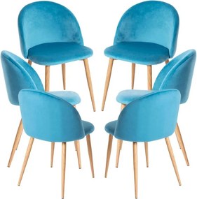 Pack 6 Cadeiras Vint Veludo - Verde-azulado