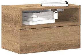 vidaXL Mesas de cabeceira parede 2pcs 45x26x28,5 cm carvalho artisiano
