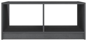 Mesa de centro 75x50x33,5 cm madeira de pinho maciça cinzento