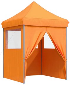 Tenda para festas pop-up dobrável c/ 4 paredes laterais laranja