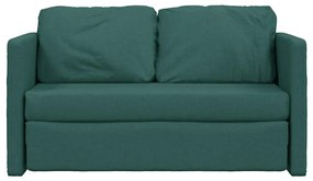Sofá-cama sem pés 112x174x55 cm tecido verde-escuro