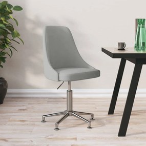 339342 vidaXL Cadeira de escritório giratória tecido cinzento-claro