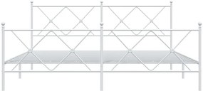 Estrutura de cama com cabeceira e pés 183x213 cm metal branco