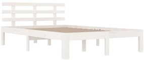Estrutura de cama 120x200 cm madeira maciça branco