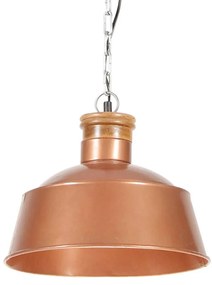 vidaXL Candeeiro suspenso industrial 32 cm E27 cobre