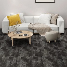 vidaXL Ladrilhos de carpete para pisos 20 pcs 5 m² antracite