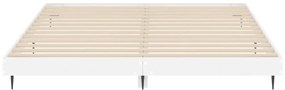 Estrutura de cama 140x200 cm derivados madeira branco brilhante