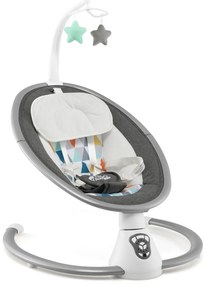 Baloiço elétrico para bebés com 5 níveis de balanço Temporizador Cinto de segurança Cinto de segurança Brinquedos Altifalante e controlo remoto Cinzen