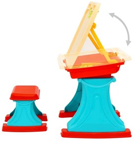 Secretária de aprendizagem infantil e cavalete ajustável