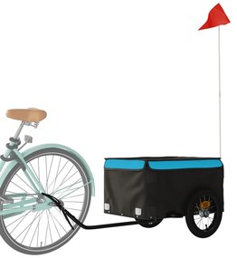 Reboque para bicicleta 30 kg ferro azul e cinza
