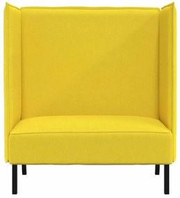 Sofá de Costas Altas Amarelo Claro 109x56x121 cm Tecido