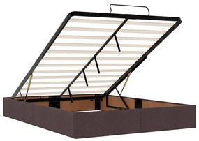 Estrutura de cama otomana sem colchão 140x190cm castanho-escuro