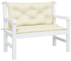 Almofadões p/ banco jardim 2 pcs 100x50x7cm tecido oxford creme