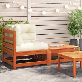 vidaXL Sofá de canto para jardim com almofadões e apoio de pés
