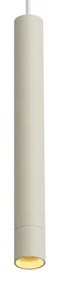 Candeeiro suspenso moderno bege com branco para sistema de calha monofásico - Iconic Frini Moderno